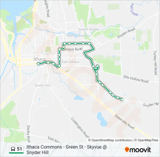 51 Bus Line Map