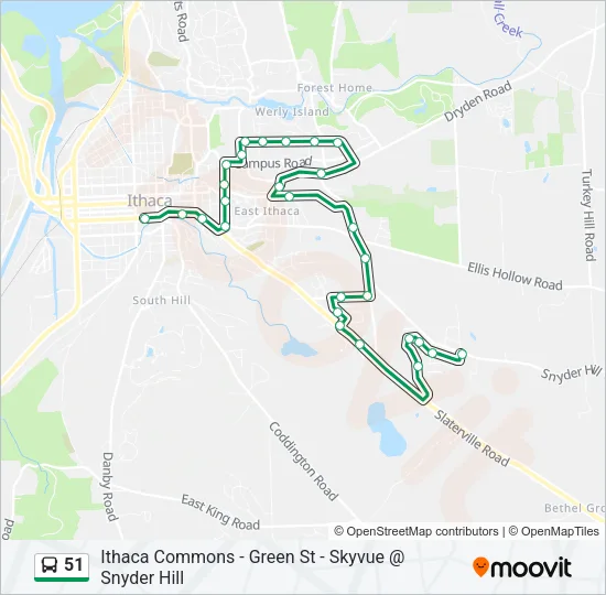 51 Bus Line Map
