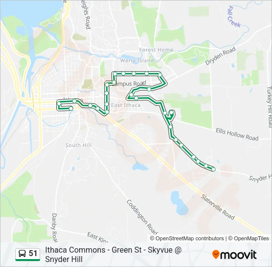51 Bus Line Map