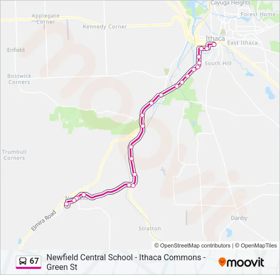 67 Bus Line Map