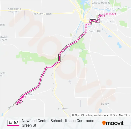 67 Bus Line Map