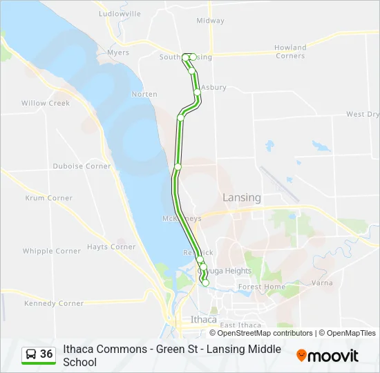 36 Bus Line Map