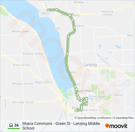 36 Bus Line Map