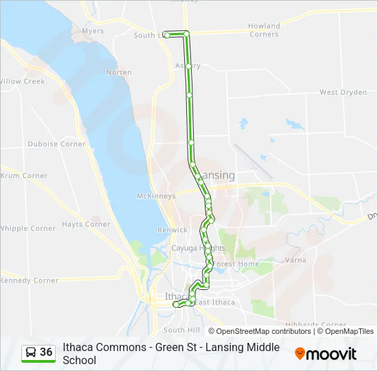 36 Bus Line Map