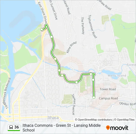 36 Bus Line Map