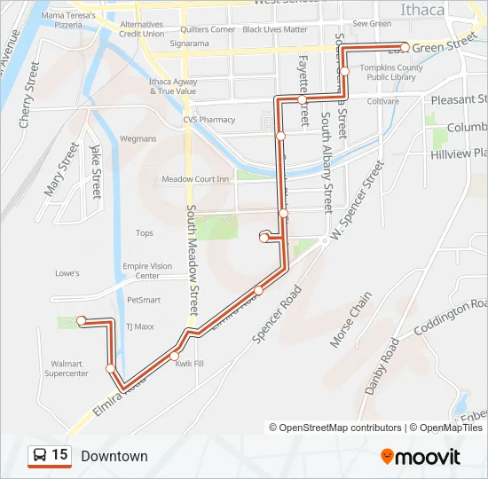 15 Bus Line Map