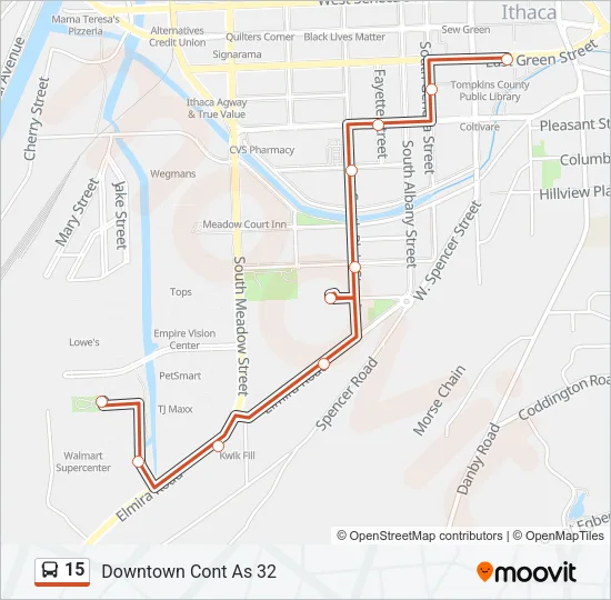 15 Bus Line Map