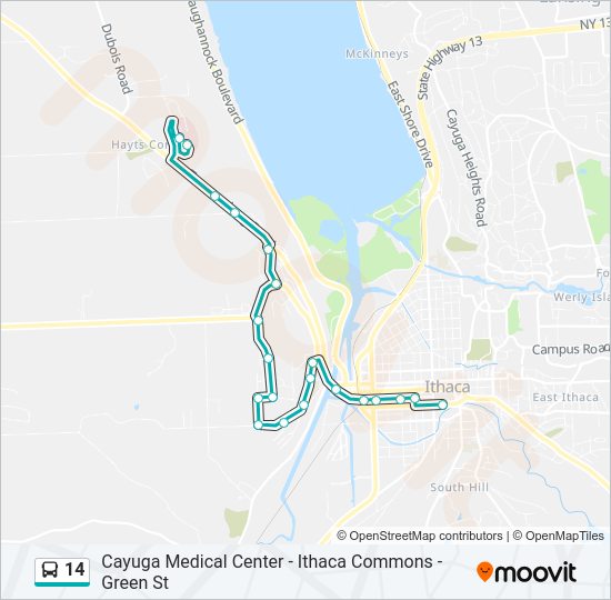 14 bus Line Map