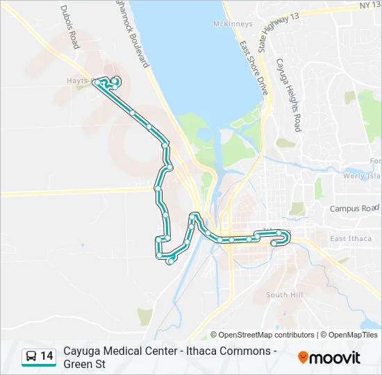 14 Bus Line Map