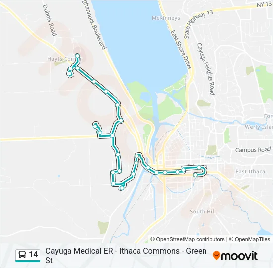 14 Bus Line Map