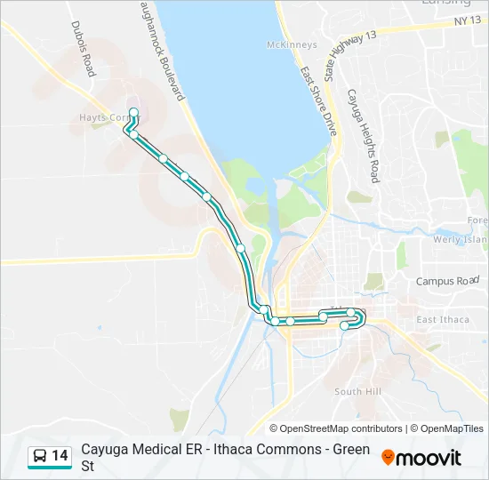 14 Bus Line Map