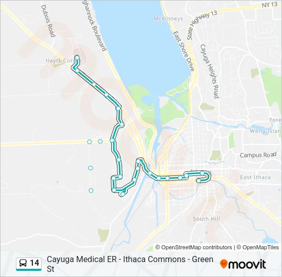 14 Bus Line Map