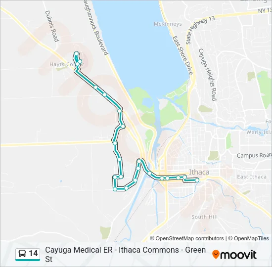 14 Bus Line Map