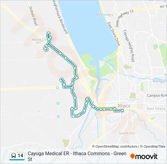 14 Bus Line Map