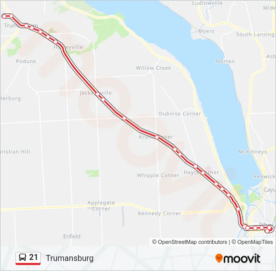 21 Bus Line Map