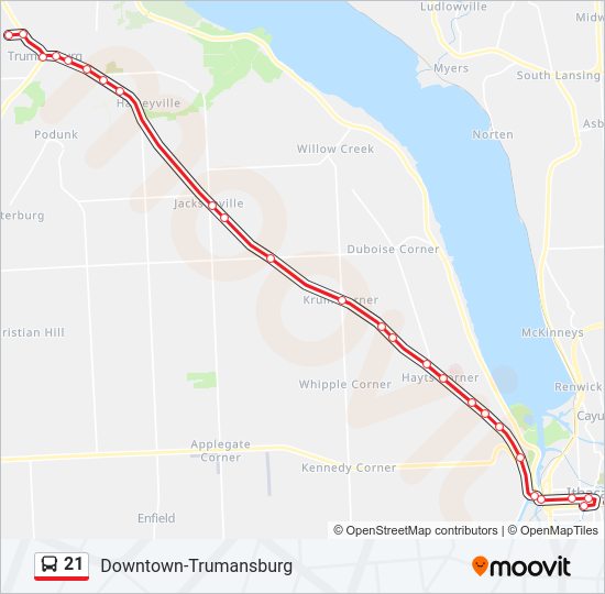 21 bus Line Map