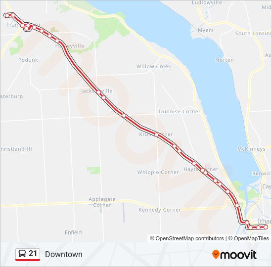 21 bus Line Map