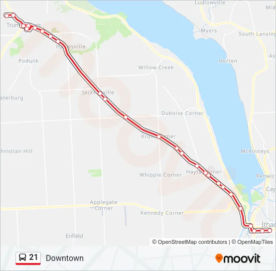 21 Bus Line Map