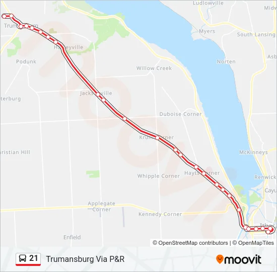 21 Bus Line Map
