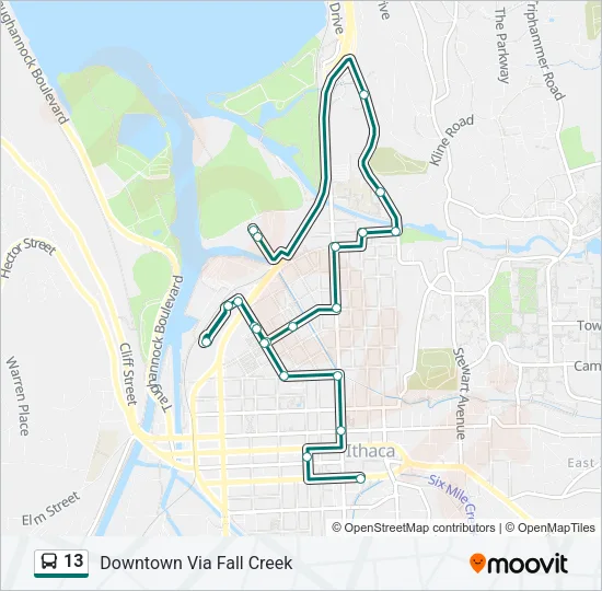 13 Bus Line Map