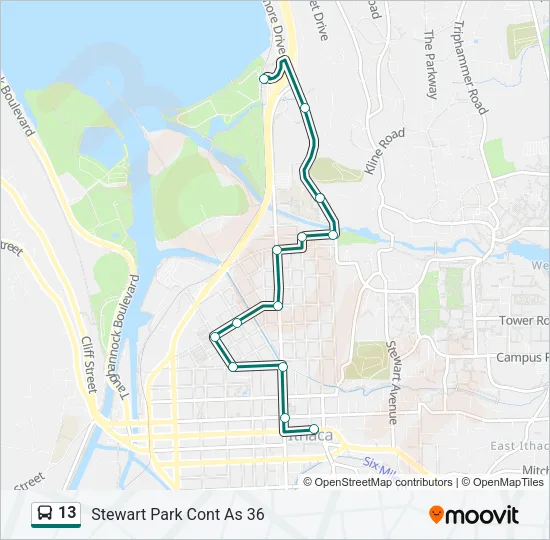 13 Bus Line Map