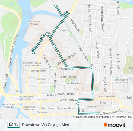 13 Bus Line Map