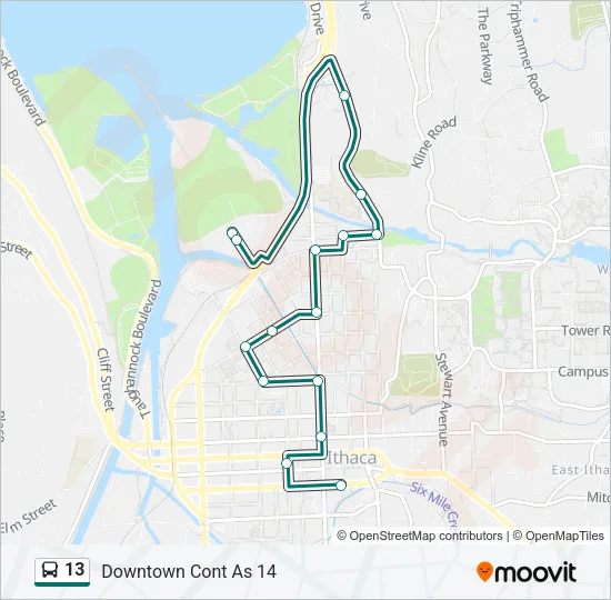 13 Bus Line Map