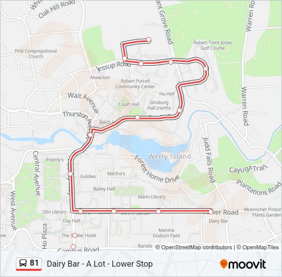 81 bus Line Map