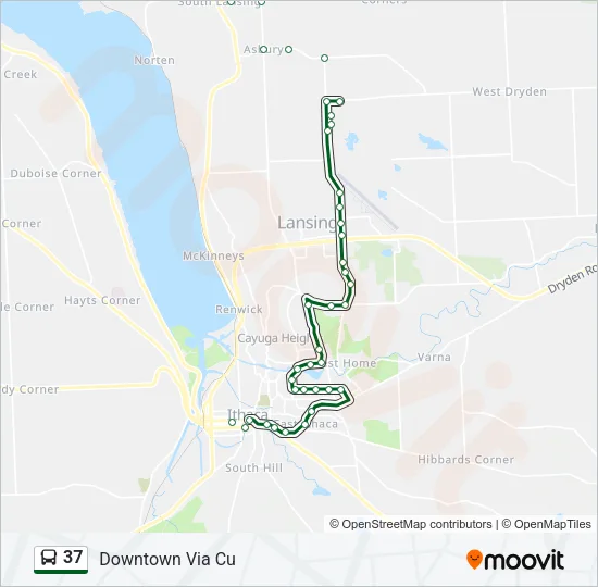 37 Bus Line Map