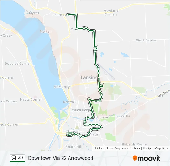 37 Bus Line Map