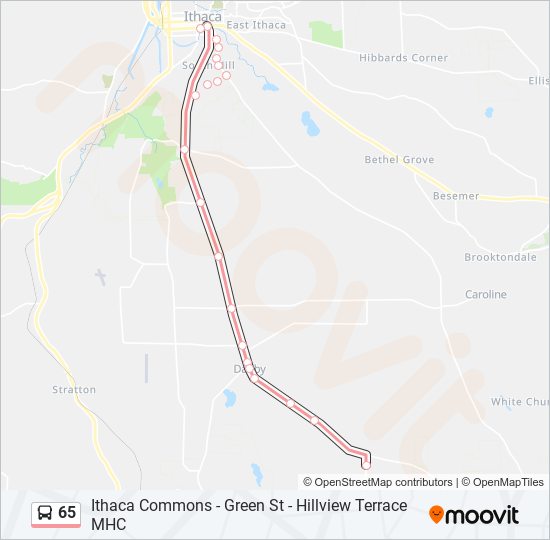 65 bus Line Map