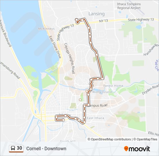 30 bus Line Map