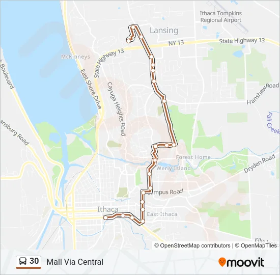 30 Bus Line Map