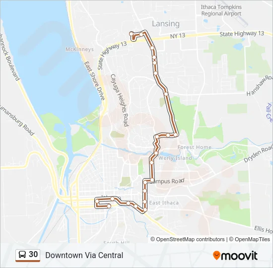 30 Bus Line Map