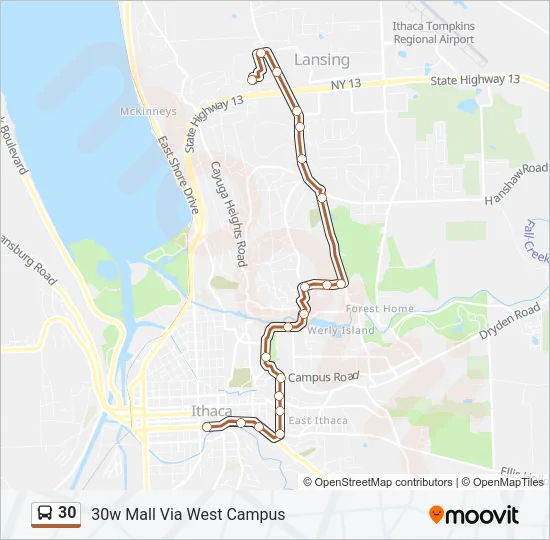 30 Bus Line Map
