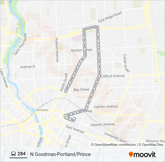284 Bus Line Map