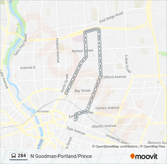 284 Bus Line Map
