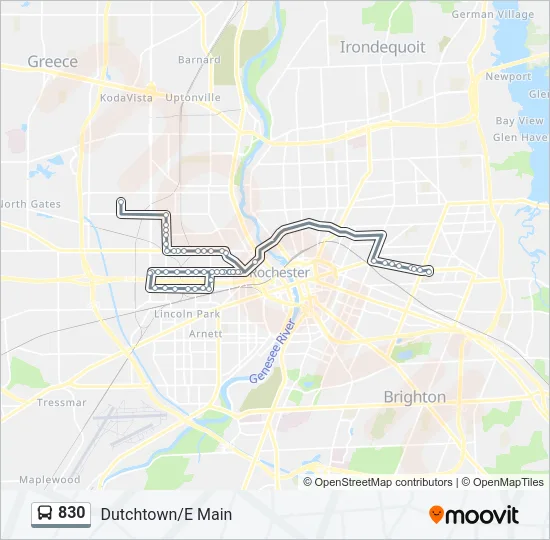 830 Bus Line Map
