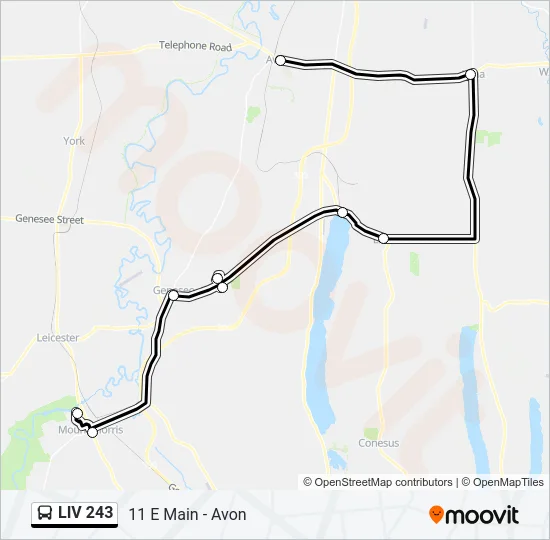 LIV 243 Bus Line Map