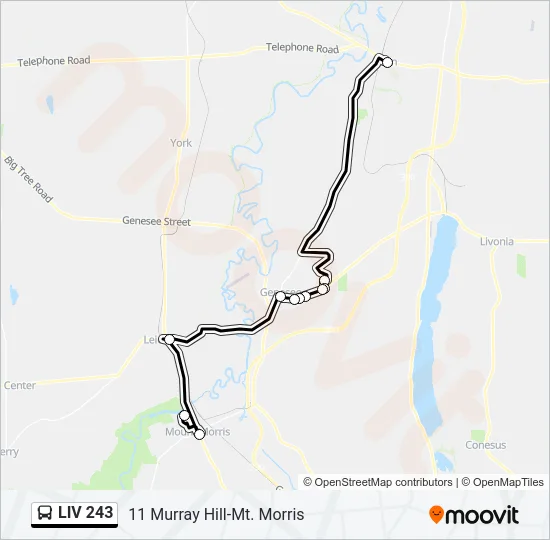 LIV 243 Bus Line Map