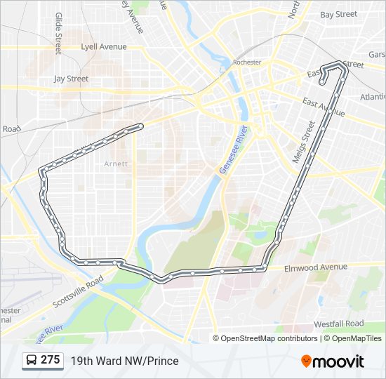 275 Bus Line Map