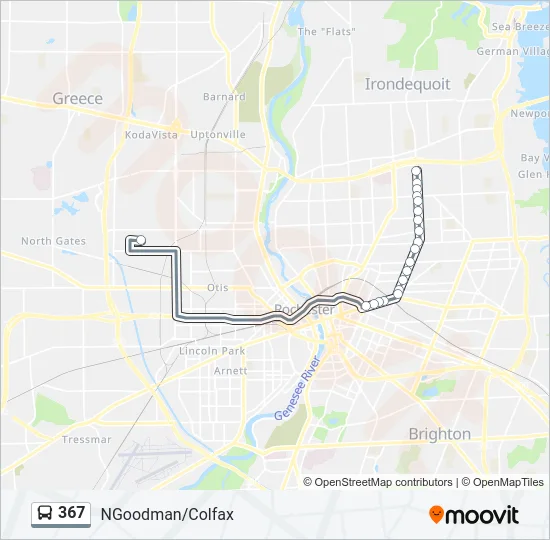 367 Bus Line Map