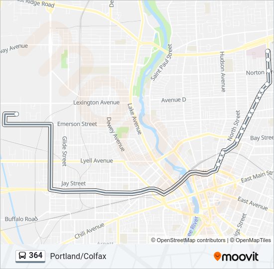 364 bus Line Map