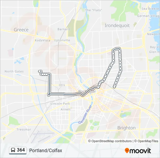 364 Bus Line Map