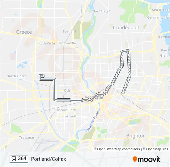 364 Bus Line Map