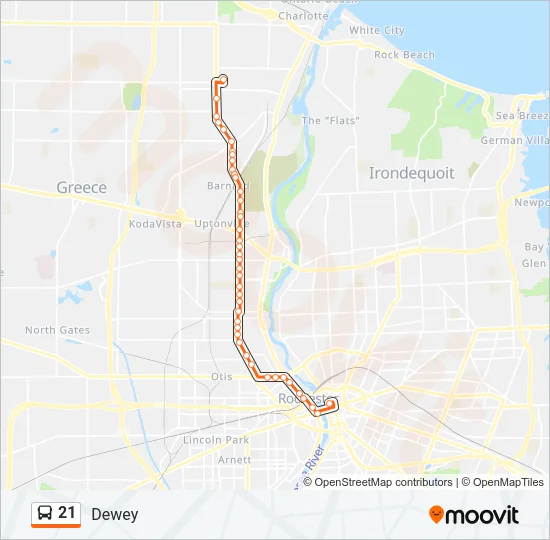 21 Bus Line Map