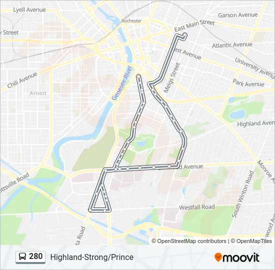 280 Bus Line Map