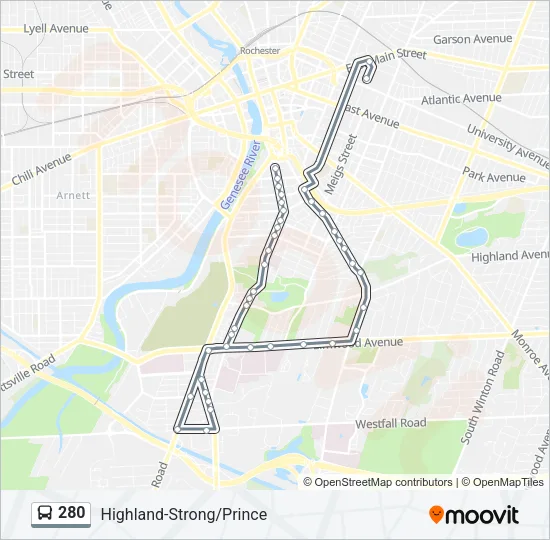 280 Bus Line Map