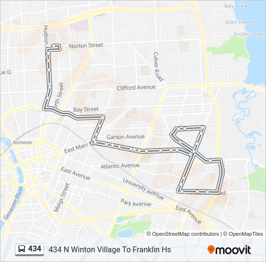 434 bus Line Map