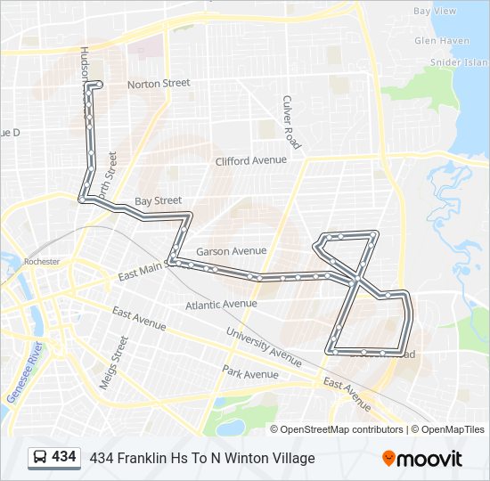 434 Bus Line Map